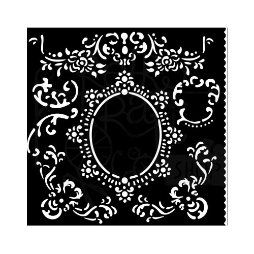 Szablon maska 18x18cm House of Roses Border i ramka KSTDQ121 Stamperia