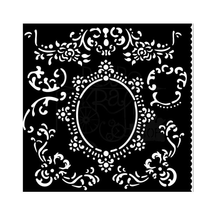 Szablon maska 18x18cm House of Roses Border i ramka KSTDQ121 Stamperia
