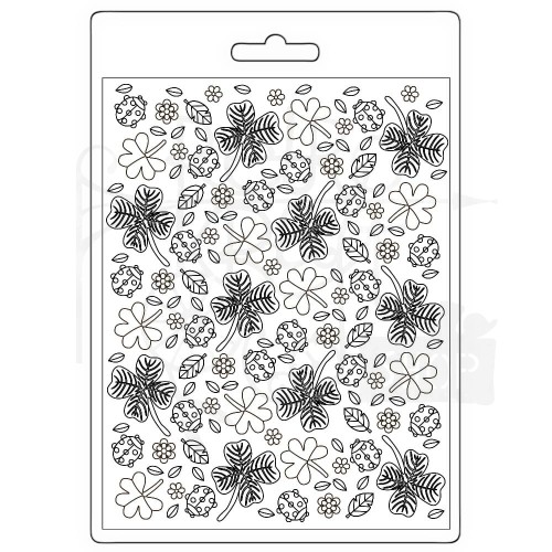 Foremka tekstura A5 House of Roses Czterolistna koniczyna K3PTA5668 Stamperia