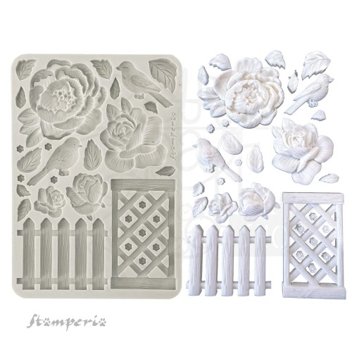 Foremka silikonowa A5 House of Roses Ogródek KACMA559 Stamperia