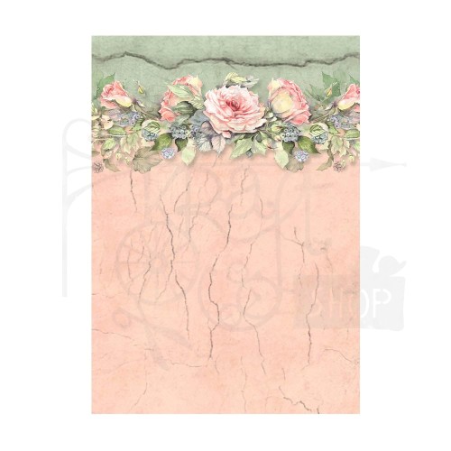 Papier ryżowy A6 House of Roses 8szt Tła DFSAK6039 Stamperia