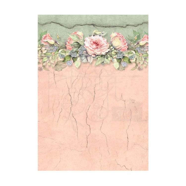 Papier ryżowy A6 House of Roses 8szt Tła DFSAK6039 Stamperia