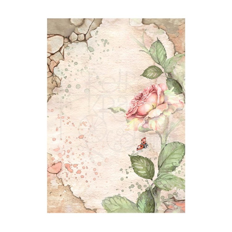 Papier ryżowy A6 House of Roses 8szt Tła DFSAK6039 Stamperia