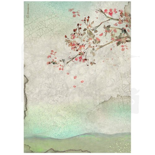 Papier ryżowy do decoupage A4 House of Roses Gałązka DFSA41022 Stamperia