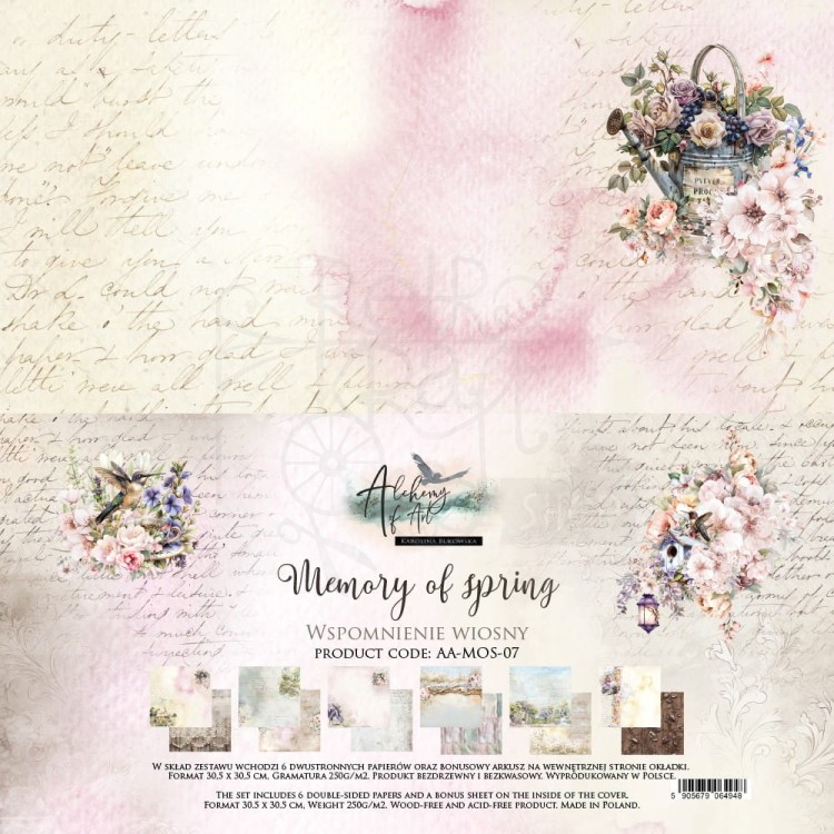 Zestaw papierów do scrapbookingu 30x30 Memory of spring AA-MOS-07 Alchemy of Art