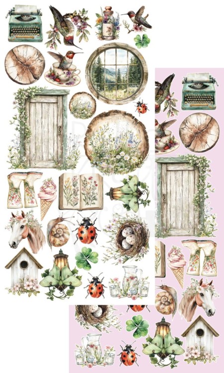 Zestaw papierów 15x30 dodatki do samodzielnego wycięcia Memory of spring AA-MOS-10 Alchemy of Art