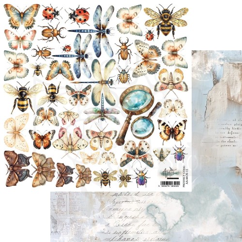 Papier 30x30 dodatki do samodzielnego wycięcia Memory of spring - Owady AA-MOS-11 Alchemy of Art