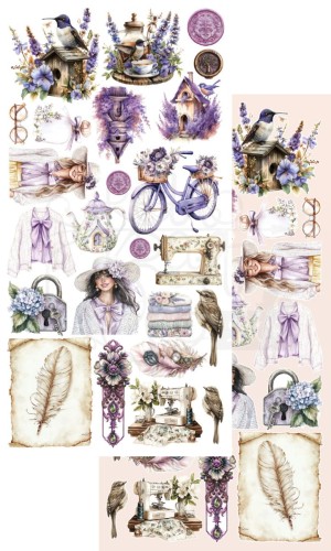 Zestaw papierów 15x30 dodatki do samodzielnego wycięcia In Purple Color AA-IPC-10 Alchemy of Art