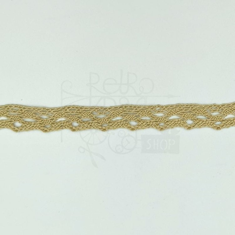 Koronka bawełniana retro beżowa taupe 17mm 1mb