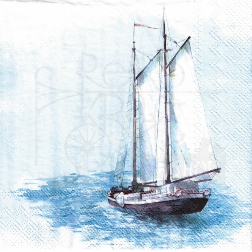 Serwetka 33x33 - Żaglowiec na morzu