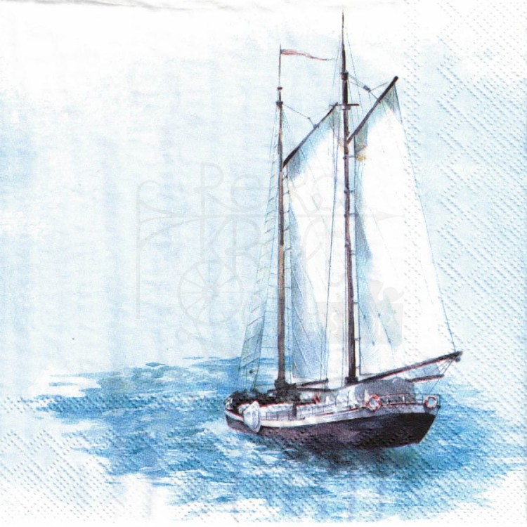 Serwetka 33x33 - Żaglowiec na morzu