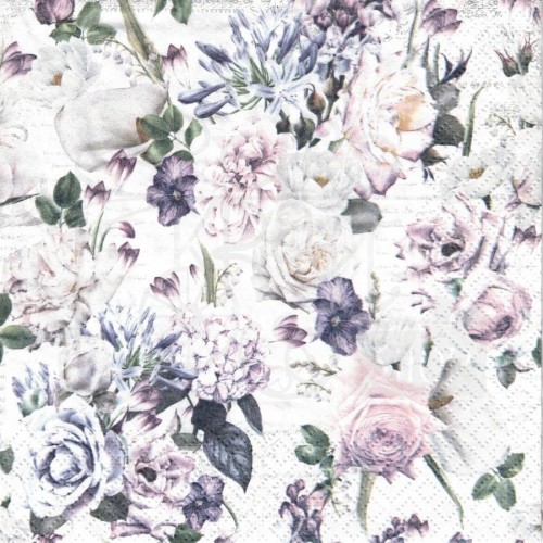 Serwetka 33x33 - Delikatne fioletowe kwiaty