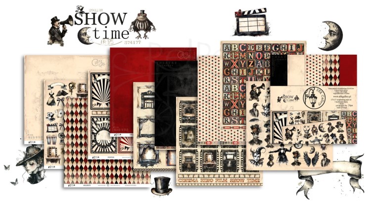 Zestaw papierów do scrapbookingu 30x30 SHOW time UHK Gallery