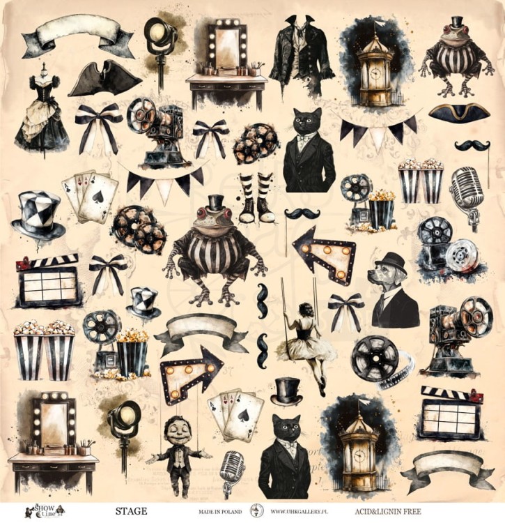 Papier do scrapbookingu 30x30 SHOW time STAGE UHK Gallery