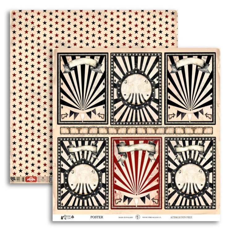 Papier do scrapbookingu 30x30 SHOW time POSTER UHK Gallery