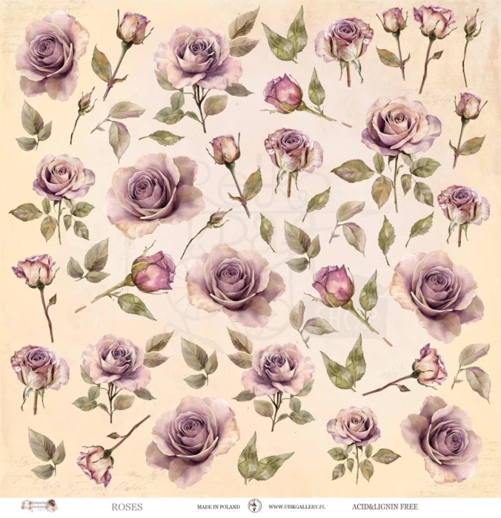 Papier do scrapbookingu 30x30 Memories Moments ROSES UHK Gallery