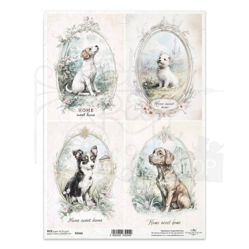 Papier ryżowy do decoupage A4 psy R2566 ITD Collection