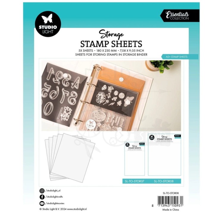 Arkusze A5 do przechowywania stempli w albumie 5 sztuk SL-TO-STOR08 StudioLight