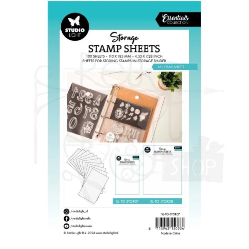 Arkusze A6 do przechowywania stempli w albumie 10 sztuk SL-TO-STOR07 StudioLight