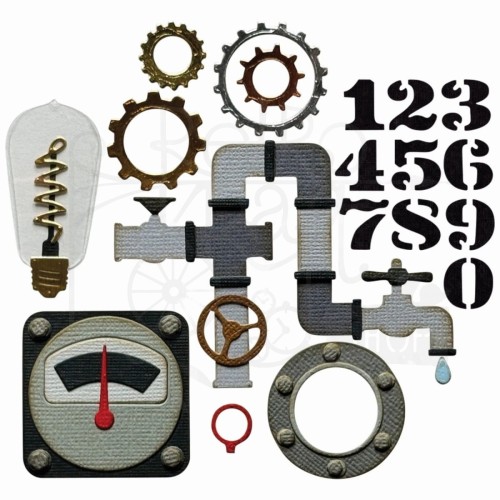 Wykrojnik Tim Holtz Thinlits Industrial 37 elementów 666874 Sizzix
