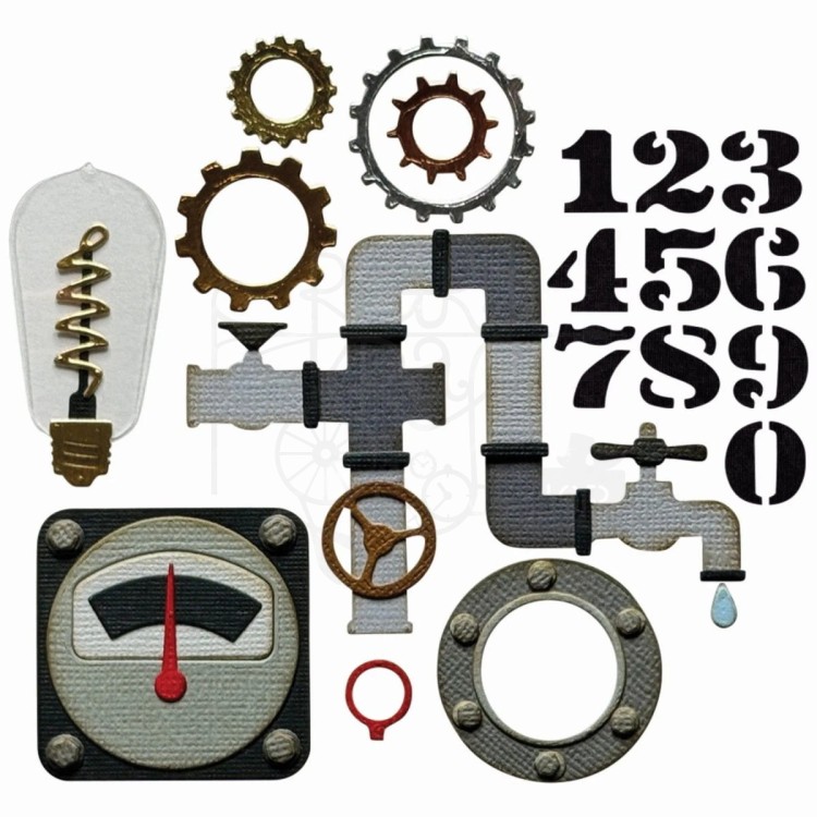 Wykrojnik Tim Holtz Thinlits Industrial 37 elementów 666874 Sizzix