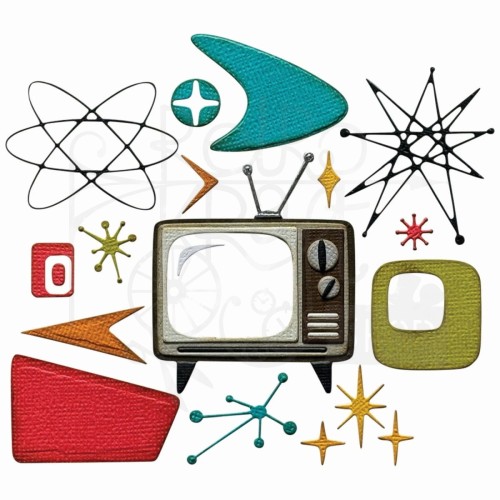 Wykrojnik Tim Holtz Thinlits Atomic Retro 24 elementy 666875 Sizzix