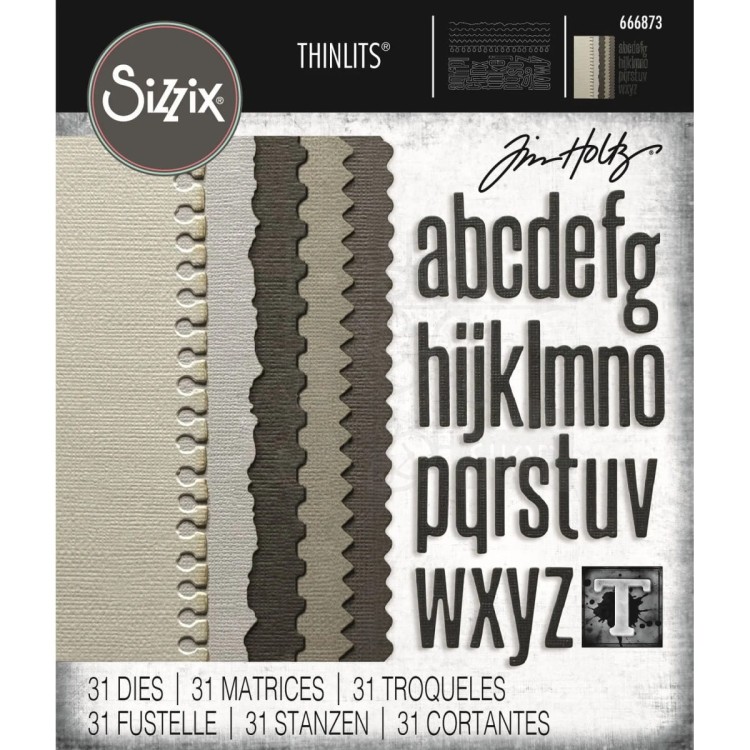 Wykrojnik Tim Holtz Thinlits Edges 31 elementów 666873 Sizzix
