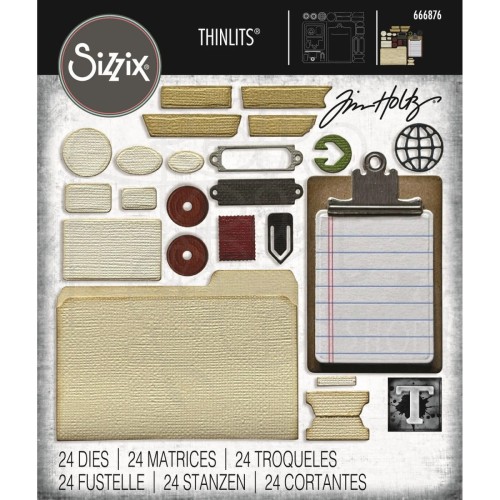 Wykrojnik Tim Holtz Thinlits Noteworthy 24 elementy 666876 Sizzix