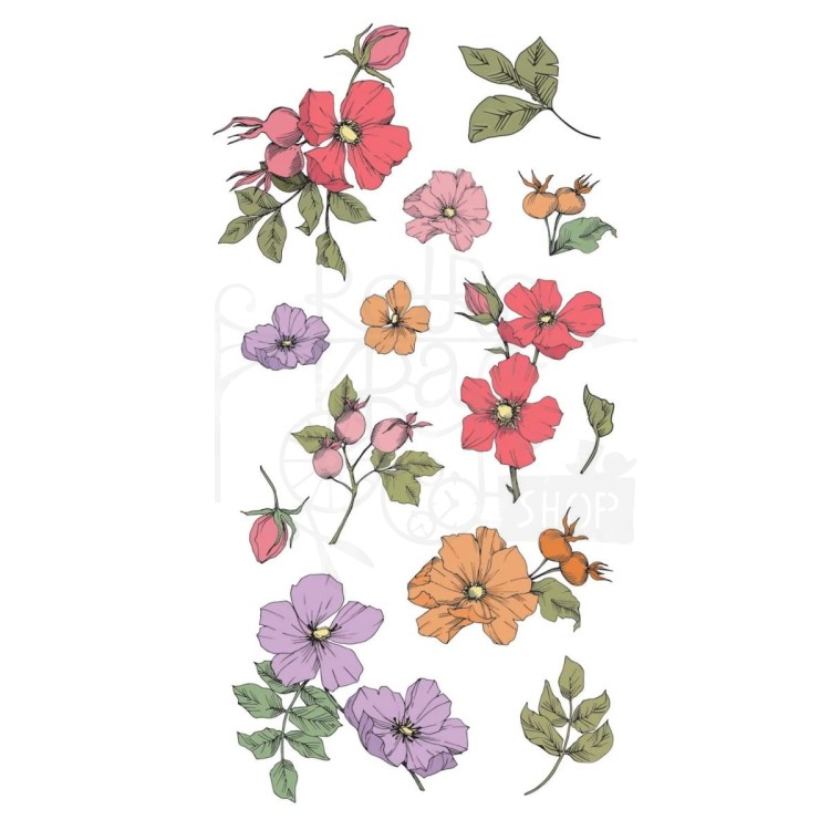 Stempel akrylowy Wildflower Botanicals 13 elementów 666870 Sizzix
