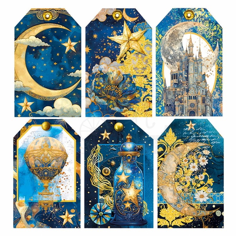 Zestaw papierów welinowych kalki 15x15cm Vellum Paper Celestial CBVQ026 Ciao Bella
