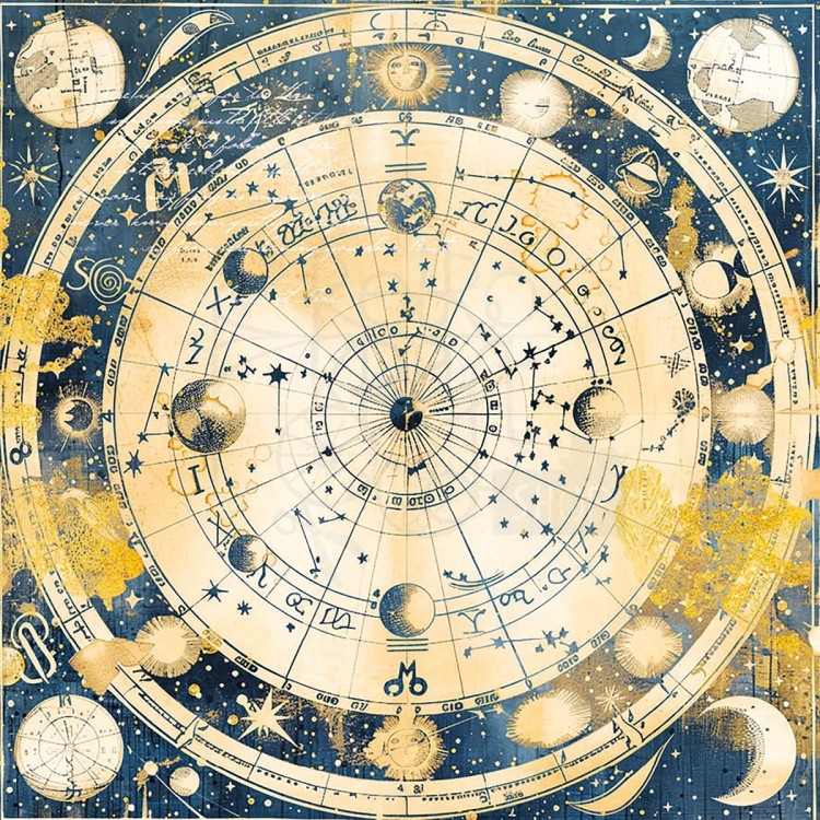 Zestaw papierów welinowych kalki 15x15cm Vellum Paper Celestial CBVQ026 Ciao Bella