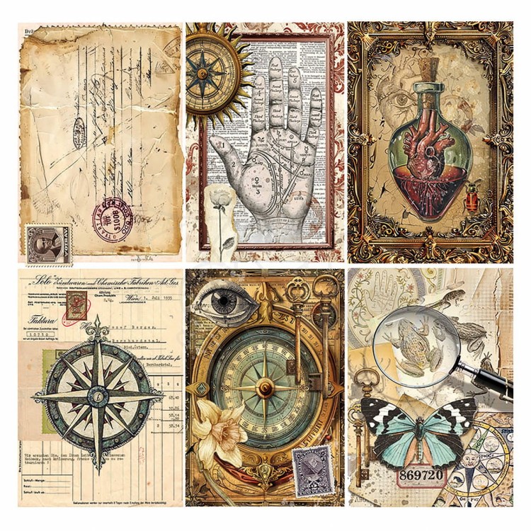 Zestaw papierów welinowych kalki 15x15cm Vellum Paper Cabinet of Curiosites CBVQ024 Ciao Bella