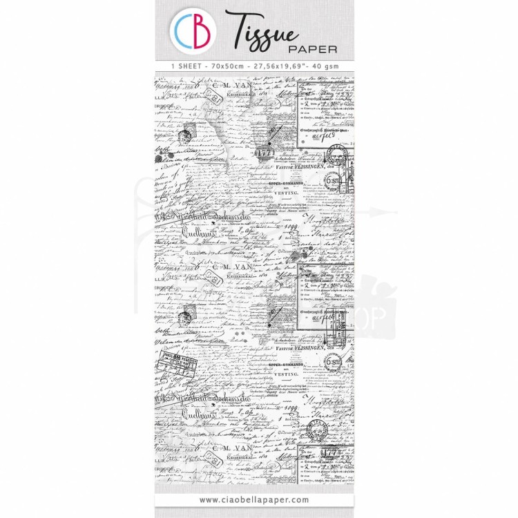 Papier bibuła Tissue Paper 69x49cm Gentlemen words HT040 Ciao Bella