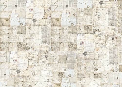 Papier bibuła Tissue Paper 69x49cm Antique Handwritten Letter HT034 Ciao Bella