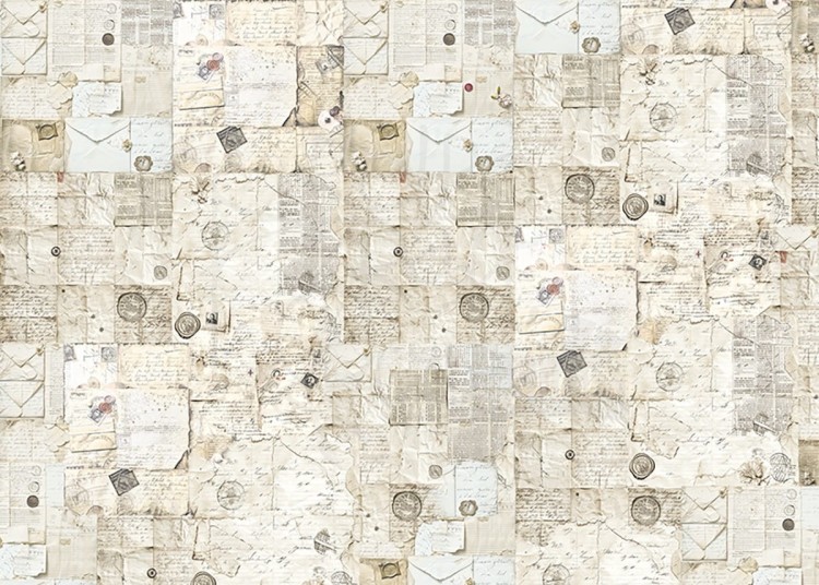 Papier bibuła Tissue Paper 69x49cm Antique Handwritten Letter HT034 Ciao Bella