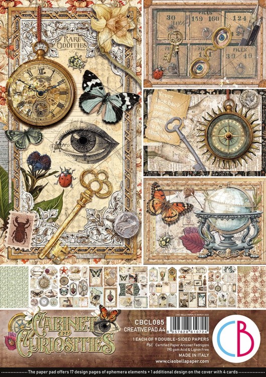 Zestaw papierów do scrapbookingu A4 Cabinet of Curiosites CBCL085 Ciao Bella