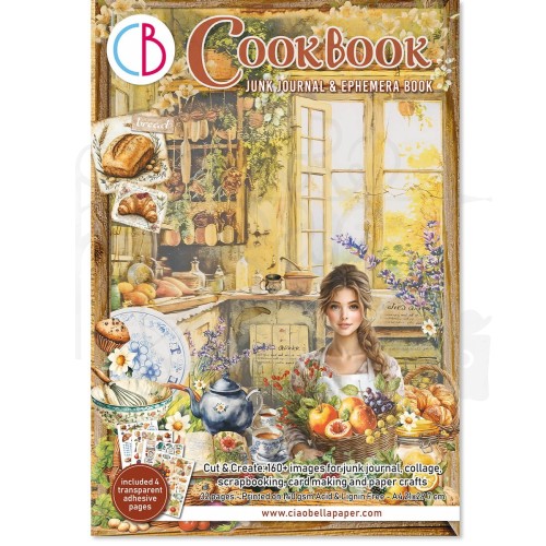 Zestaw A4 Junk Journal &amp; Ephemera Book Cookbook CBB009 Ciao Bella