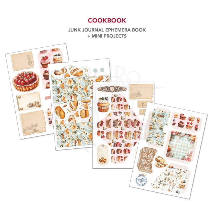 Zestaw A4 Junk Journal &amp; Ephemera Book Cookbook CBB009 Ciao Bella
