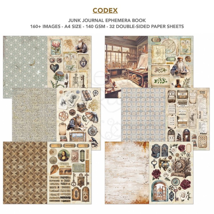 Zestaw A4 Junk Journal &amp; Ephemera Book Codex CBB008 Ciao Bella