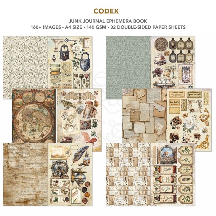 Zestaw A4 Junk Journal &amp; Ephemera Book Codex CBB008 Ciao Bella