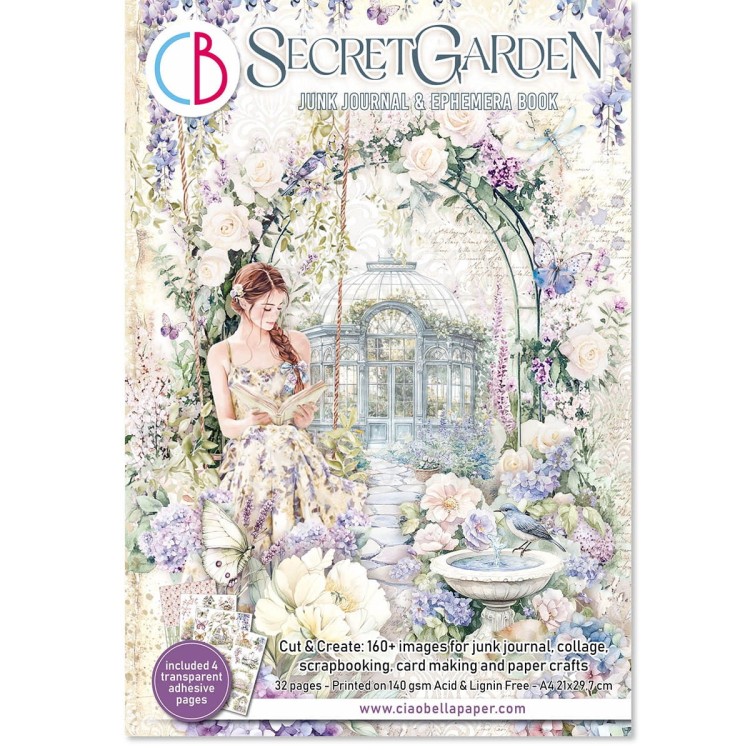 Zestaw A4 Junk Journal &amp; Ephemera Book Secret Garden CBB007 Ciao Bella