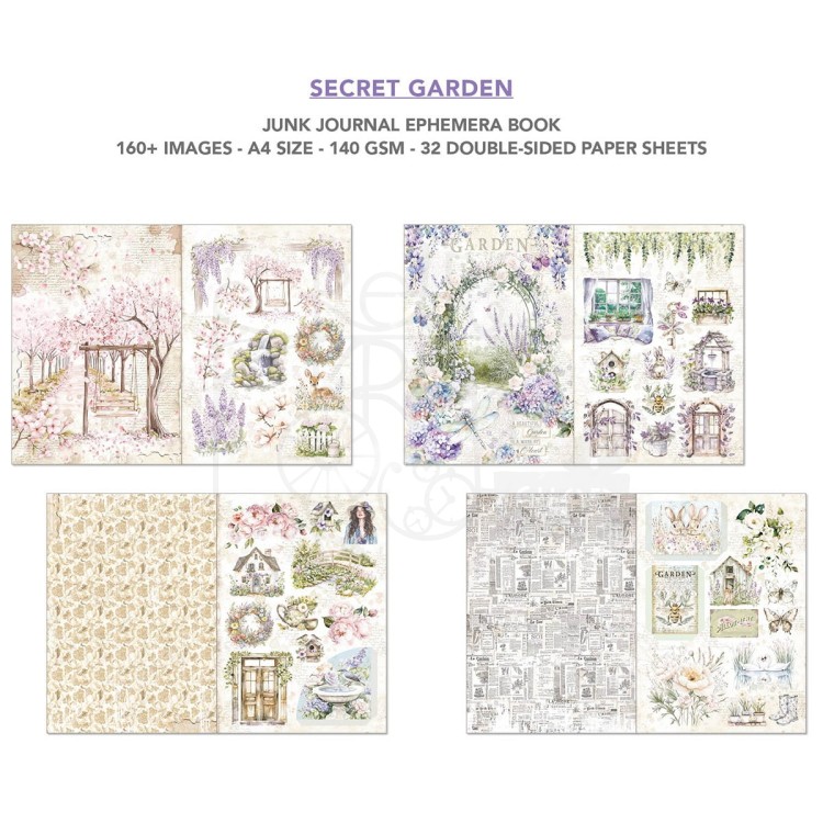 Zestaw A4 Junk Journal &amp; Ephemera Book Secret Garden CBB007 Ciao Bella