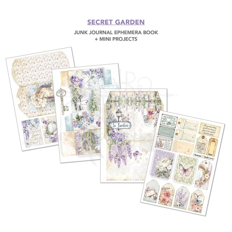 Zestaw A4 Junk Journal &amp; Ephemera Book Secret Garden CBB007 Ciao Bella