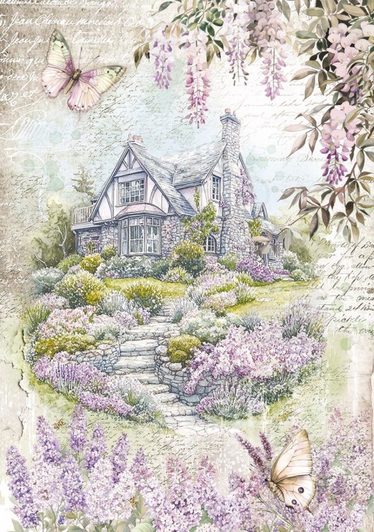 Zestaw papierów ryżowych A5 Secret Garden 8 arkuszy CBRS013 Ciao Bella