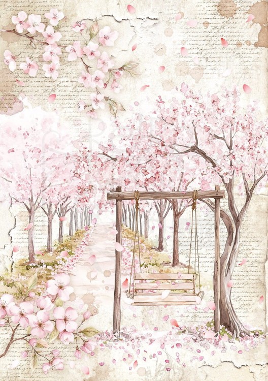 Zestaw papierów ryżowych A5 Secret Garden 8 arkuszy CBRS013 Ciao Bella