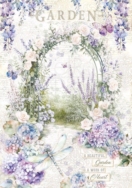 Zestaw papierów ryżowych A5 Secret Garden 8 arkuszy CBRS013 Ciao Bella