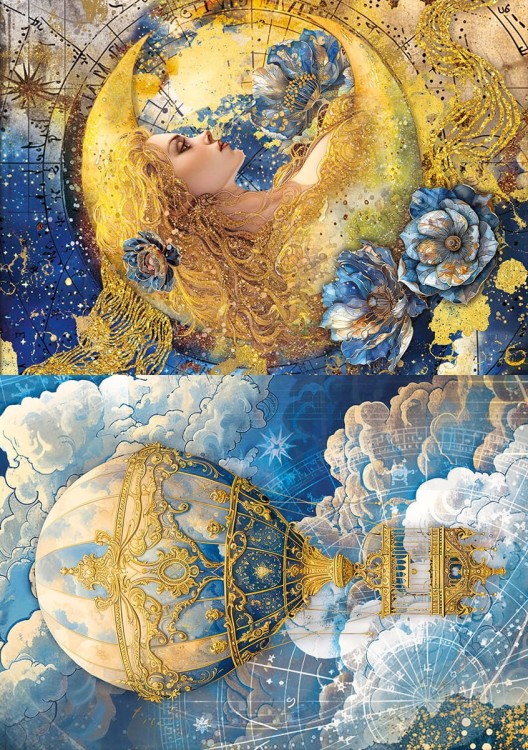 Zestaw papierów ryżowych A5 Celestial 8 arkuszy CBRS012 Ciao Bella