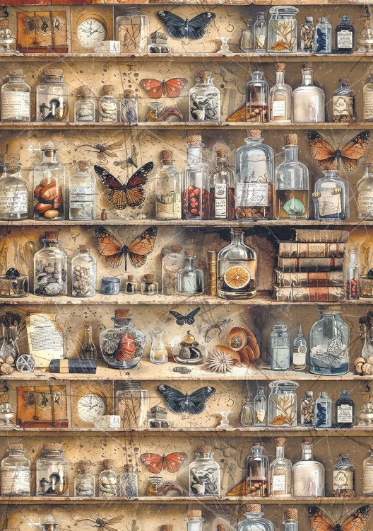 Zestaw papierów ryżowych A5 Cabinet of Curiosites 8 arkuszy CBRS010 Ciao Bella