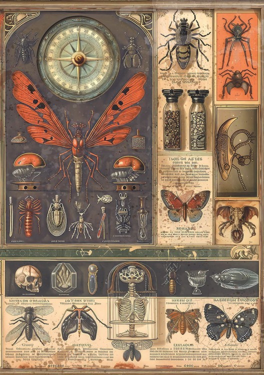 Zestaw papierów ryżowych A5 Cabinet of Curiosites 8 arkuszy CBRS010 Ciao Bella