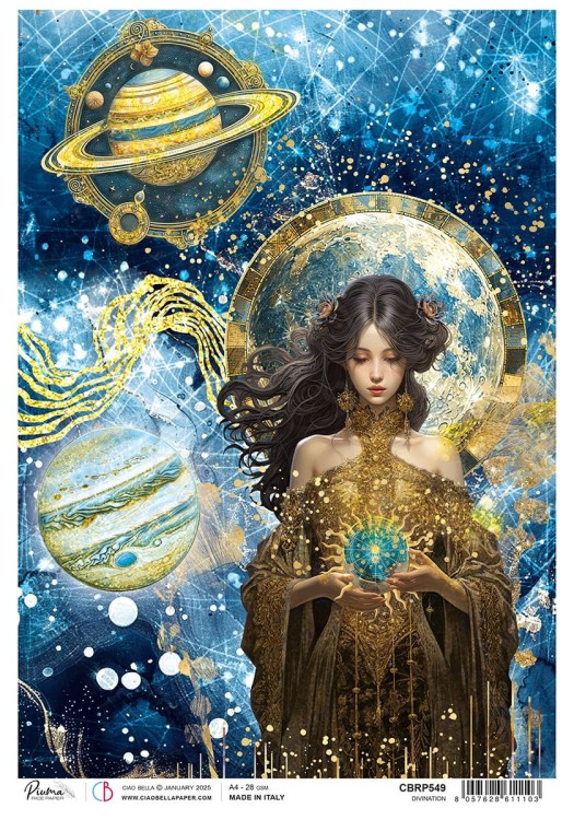 Papier ryżowy do decoupage A4 Celestial Divination CBRP549 Ciao Bella